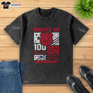 Premium New England Patriots Route 66 Centennial T-shirt for the 100th Anniversary, celebrating 250 years of America.