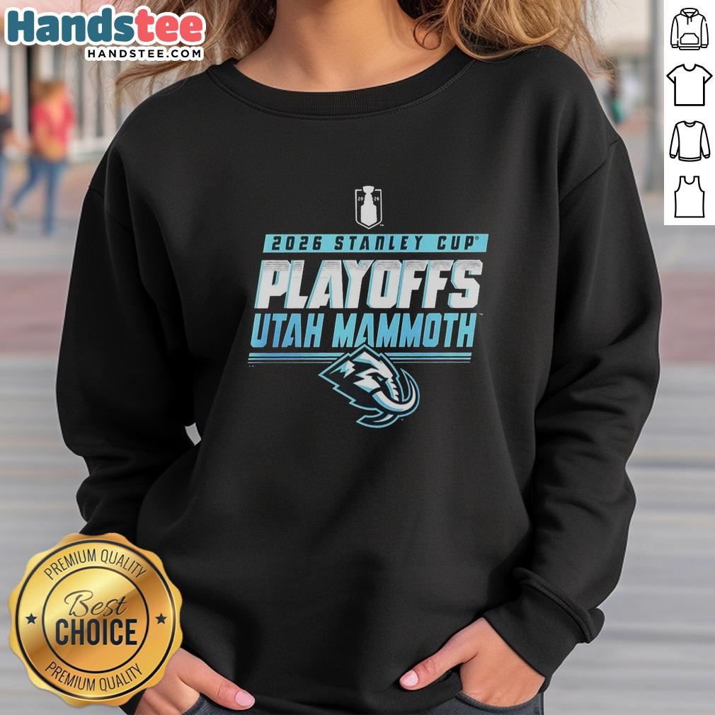 Premium Utah Mammoth NHL 2026 Stanley Cup Playoffs sweatshirt in navy, showcasing team spirit and comfort for fans.