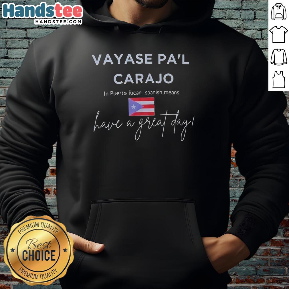 Premium Vayase Pal Carajo hoodie in Puerto Rican Spanish, stylish and cozy, perfect for a great day outfit.
