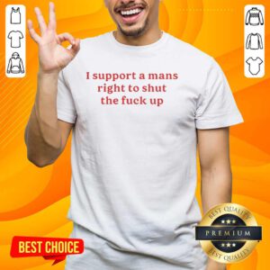 Alt Text: Pretty Lili Reinhart wearing 'I Support A Mans Right To Shut The Fck Up' T-shirt, showcasing bold statement fashion.