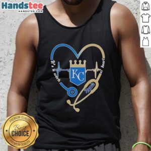 Awesome Kansas City Royals stethoscope heartbeat tank top showcasing a unique design for fans and health enthusiasts.