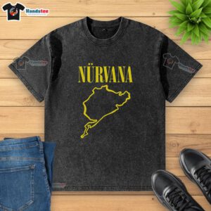 Awesome Nirvana In Vroom washed t-shirt featuring a vintage design, perfect for music lovers and casual wear enthusiasts.