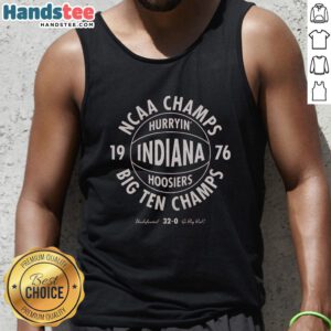Good Indiana Hoosiers 1976 Basketball Anniversary Tank Top featuring classic team colors and vintage design.