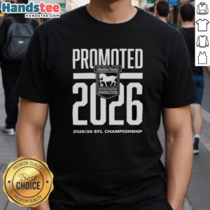 Hot Ipswich Town FC Promoted 2026 EFL Championship T-Shirt featuring vibrant team colors and celebratory design.