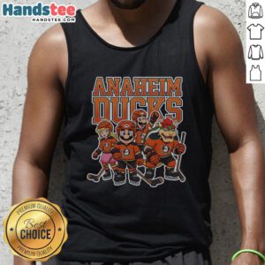 Nice Anaheim Ducks Super Mario team ice hockey tank top featuring vibrant graphics and comfortable fit for fans.