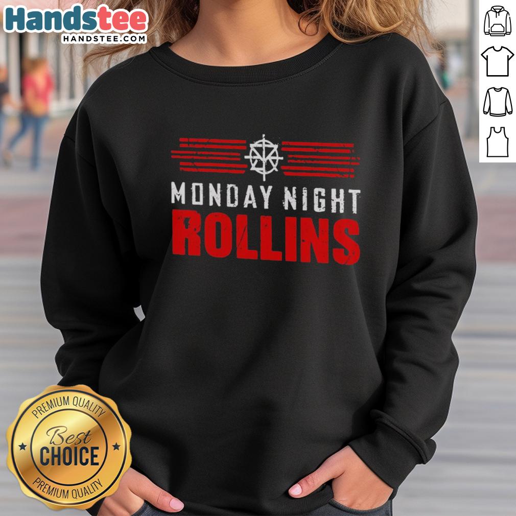 Cozy Nice Monday Night Rollins sweatshirt in a stylish design, perfect for casual outings and comfortable evenings.