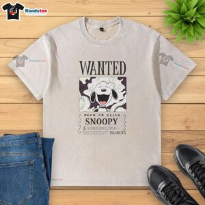 Nice Wanted Dead Or Alive Snoopy Peanuts 3000000000 Washed T-Shirt featuring a vintage Snoopy graphic design.