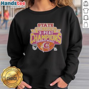 Alternative view of Official Cherokee Braves 2026 NCHSAA Women's 2A Basketball State Champions T-Shirt