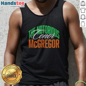 Official Conor McGregor The Notorious tank top featuring Italy flag pattern, perfect for MMA fans and stylish wear.