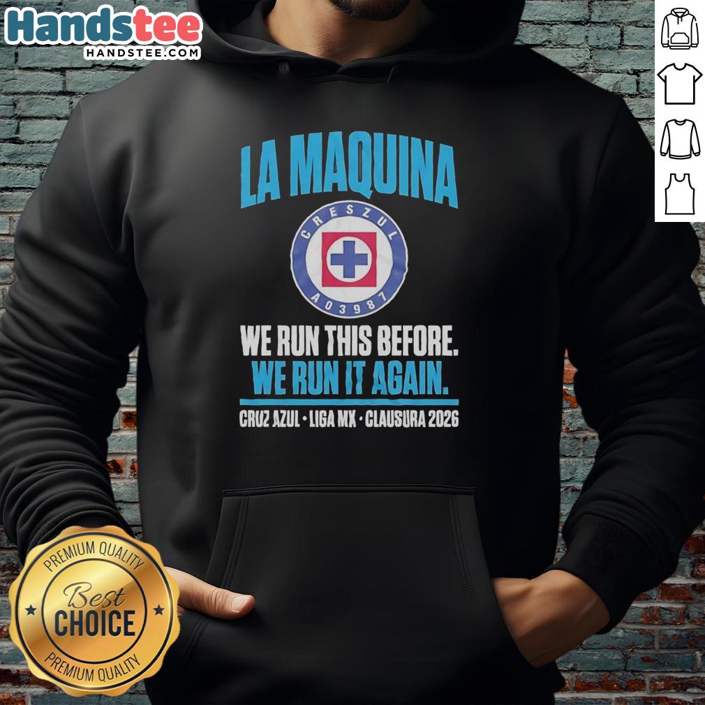 Official Cruz Azul La Maquina Semifinals Liga MX Clausura 2026 hoodie featuring team logo and vibrant blue design.