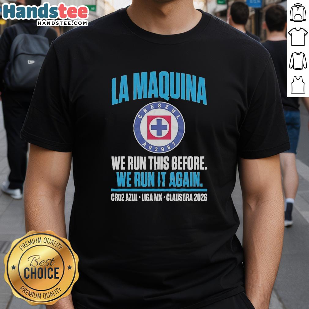 Alt Text: Official Cruz Azul La Maquina Semifinals Liga MX Clausura 2026 T-Shirt featuring team logo and vibrant design.