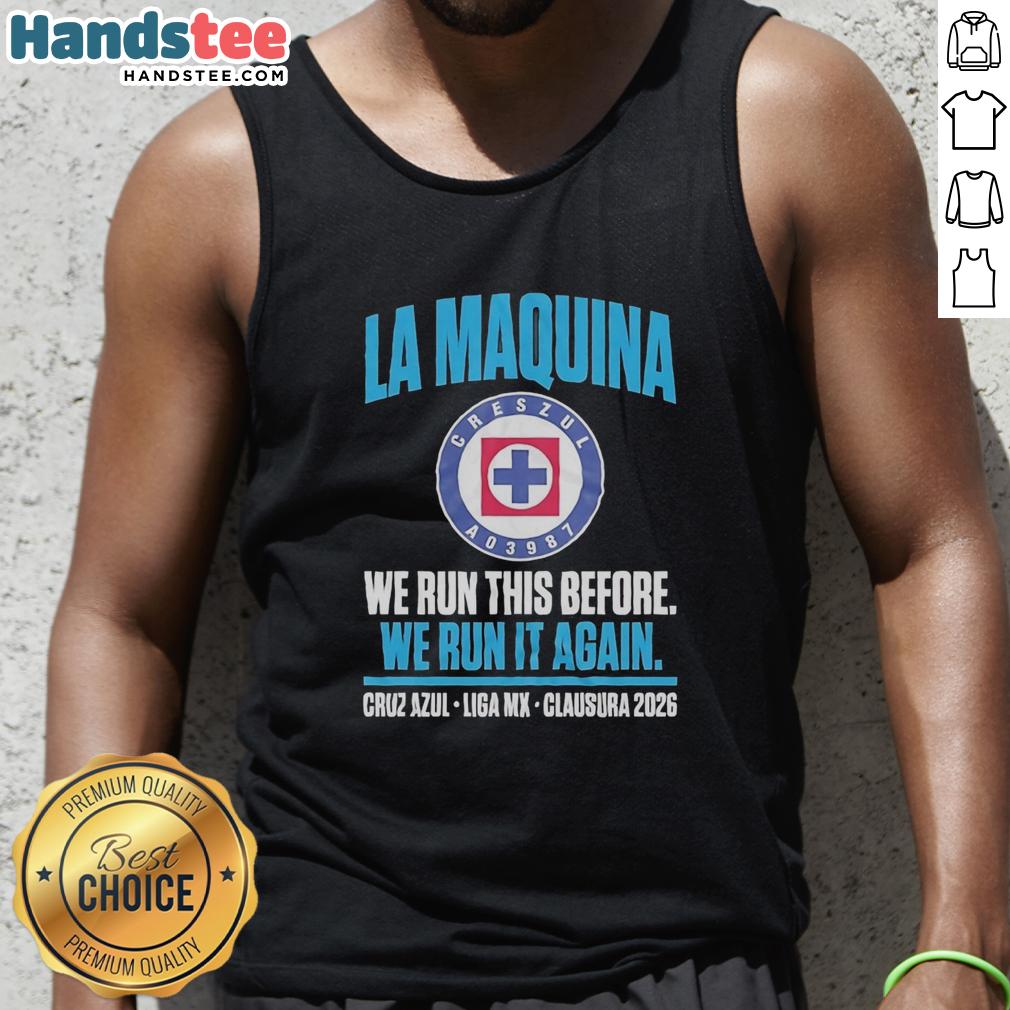 Official Cruz Azul La Maquina Semifinals Liga MX Clausura 2026 tank top featuring team logo and vibrant design.