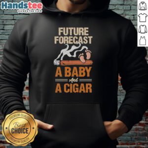 New Dad Performance Hoodie for Father's Day featuring a baby and cigar lover design - perfect gift for dads.
