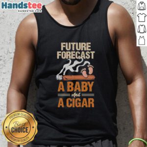 Official Future Forecast tank top for new dads, featuring a baby and cigar lover design for Father's Day gifts.