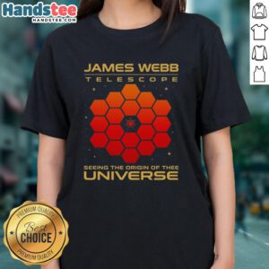 Official James Webb Telescope tee showcasing the universe's origin, perfect for astronomy enthusiasts and science lovers.