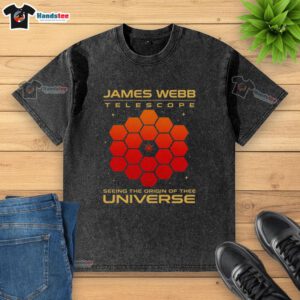 Official James Webb Telescope t-shirt featuring the universe's origin design, perfect for space enthusiasts.