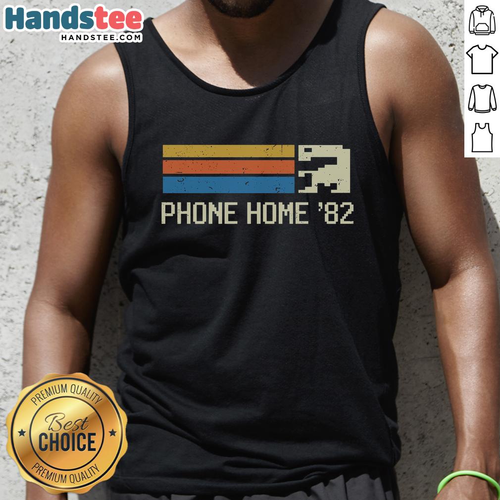 Premium 8-Bit Phone Home 82 Tank Top featuring retro design and vibrant colors for nostalgic fashion lovers.