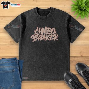 Premium Combo Breaker logo on a washed t-shirt, featuring a stylish design for casual wear enthusiasts.