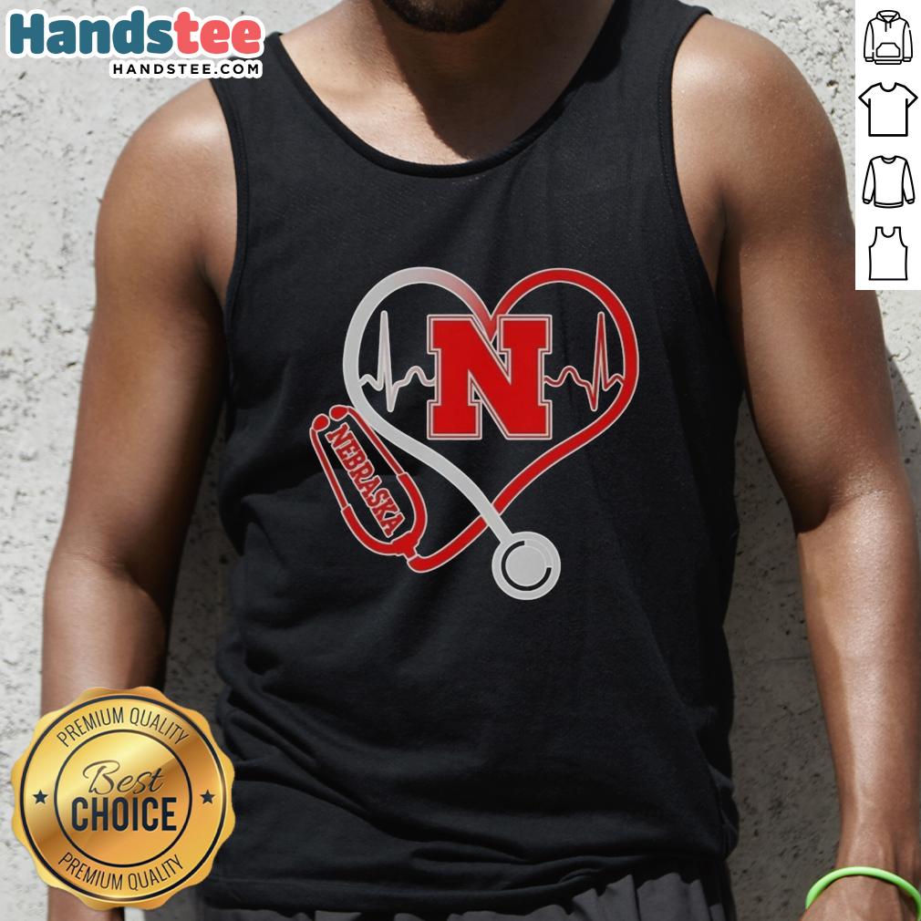 Premium Nebraska Cornhuskers heartbeat love nurse tank top for passionate fans and healthcare professionals.