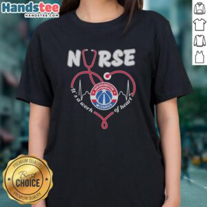 Premium Washington Wizards Nurse Stethoscope Heart Tee for ladies, showcasing a stylish and heart-themed design.