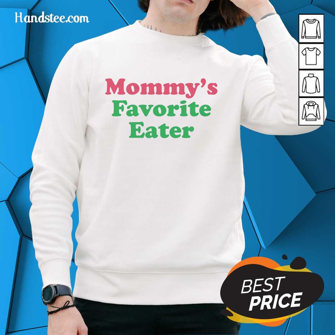 Cozy sweatshirt featuring 'Top Mommy's Favorite Eater' design, perfect for moms who love comfort and style.