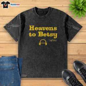 Top Scott Van Pelt Heavens to Betsy washed t-shirt featuring a vintage design, perfect for casual wear and sports fans.