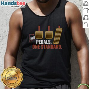Top three pedal designs displayed on a standard tank top, showcasing unique styles for music enthusiasts and fashion lovers.