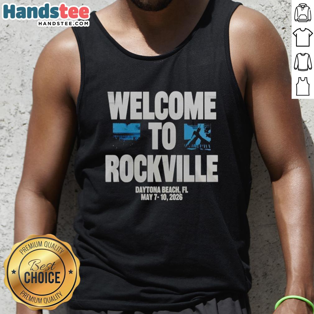 Stylish Top Welcome to Rockville 2026 tank top featuring vibrant graphics and a comfortable fit for festival fans.
