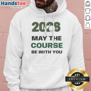 Awesome 2026 May The Course Be With You Golf Sports Parody Star Wars Hoodie displayed on a hanger