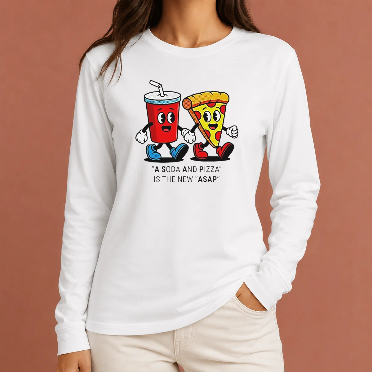 Awesome A Soda And Pizza Is The New ASAP Long Sleeve Shirt