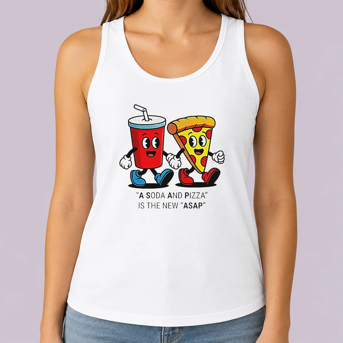 Awesome A Soda And Pizza Is The New ASAP Tank Top