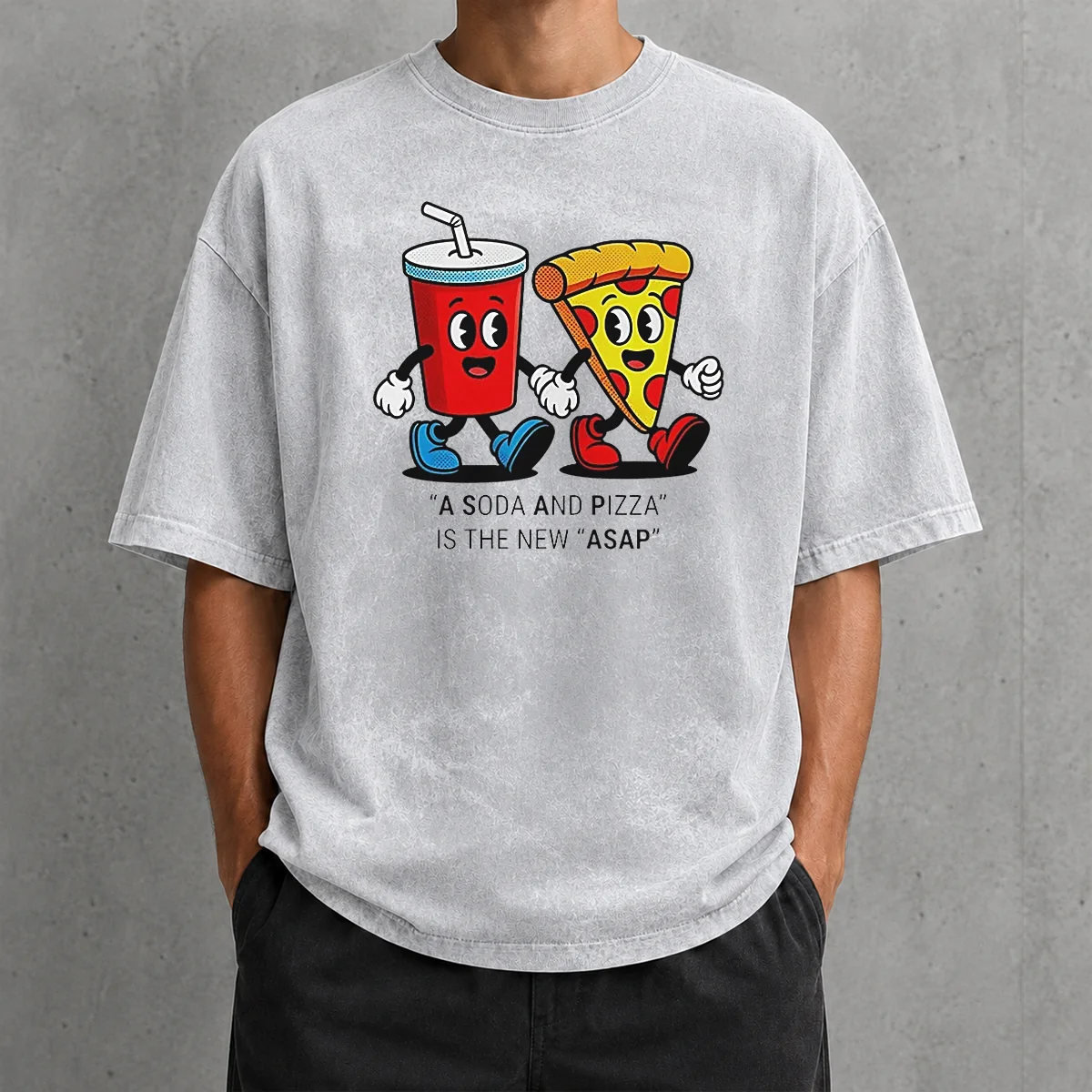 Awesome A Soda And Pizza Is The New ASAP Washed T-Shirt