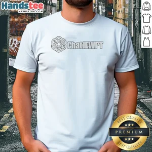 Awesome Chatjewpt Chatgpt Parody Logo Shirt in black, short-sleeve casual tee with bold graphic print