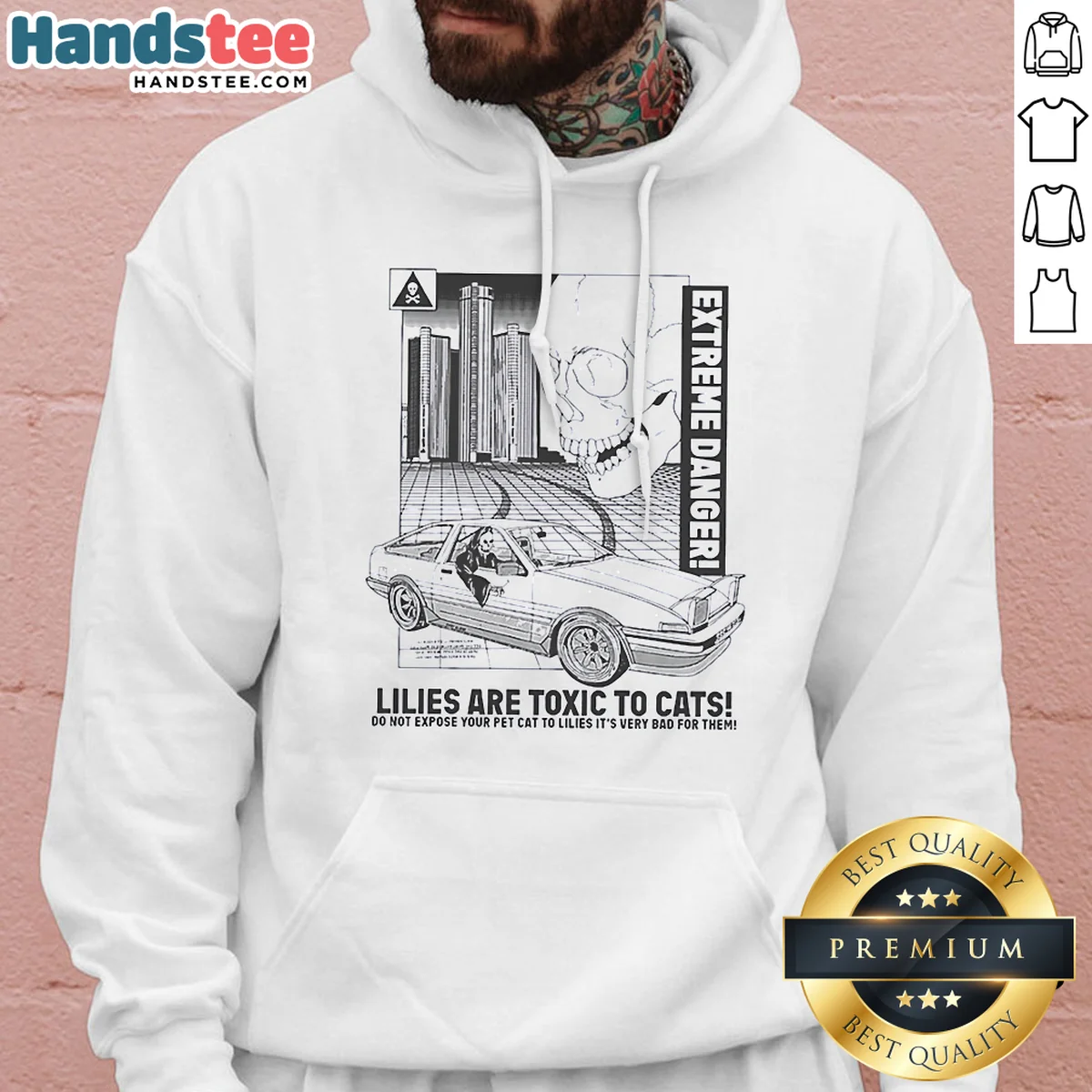 Awesome Lilies Are Toxic To Cats Extreme Danger Grim Reaper Toyota AE86 Drift Car Hoodie