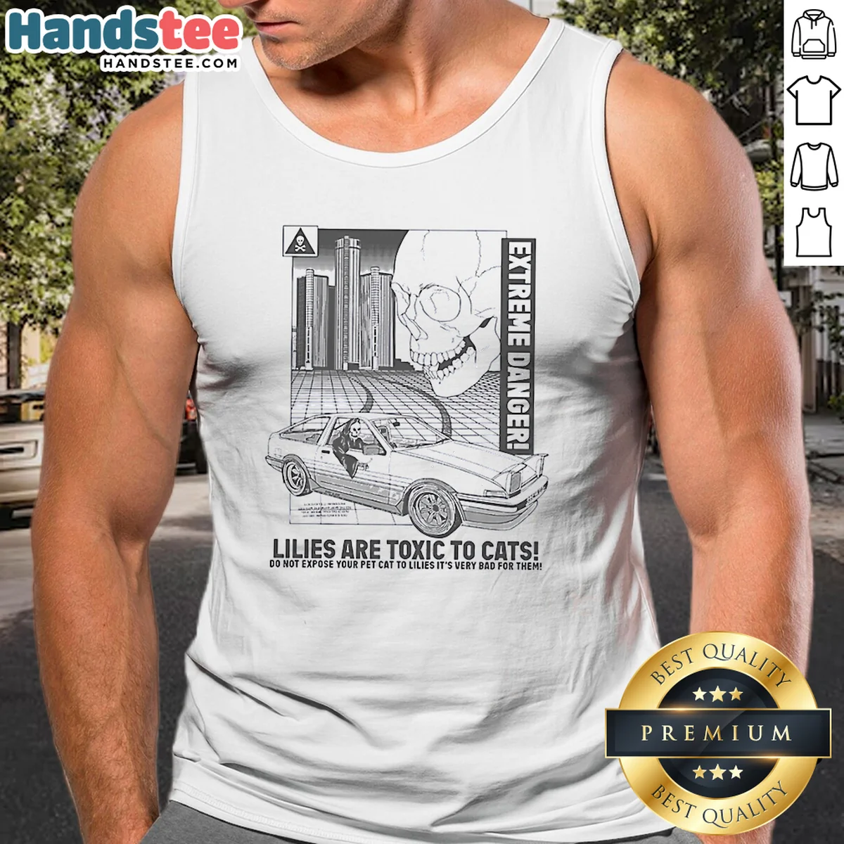 Awesome Lilies Are Toxic To Cats Extreme Danger Grim Reaper Toyota AE86 Drift Car Tank Top