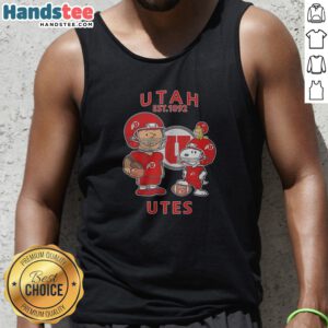 Awesome The Peanuts Utah Utes Football Est 1892 Tank Top in classic red with bold white lettering