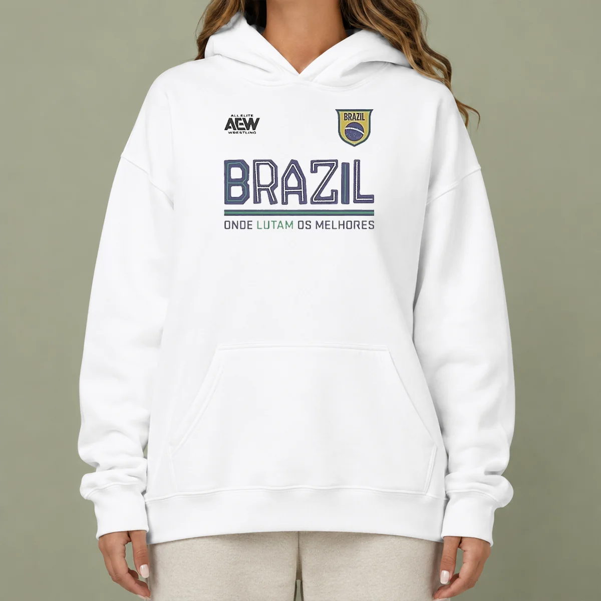 Funny AEW Tournament Soccer Collection Brazil Onde Lutam Os Melhores Hoodie