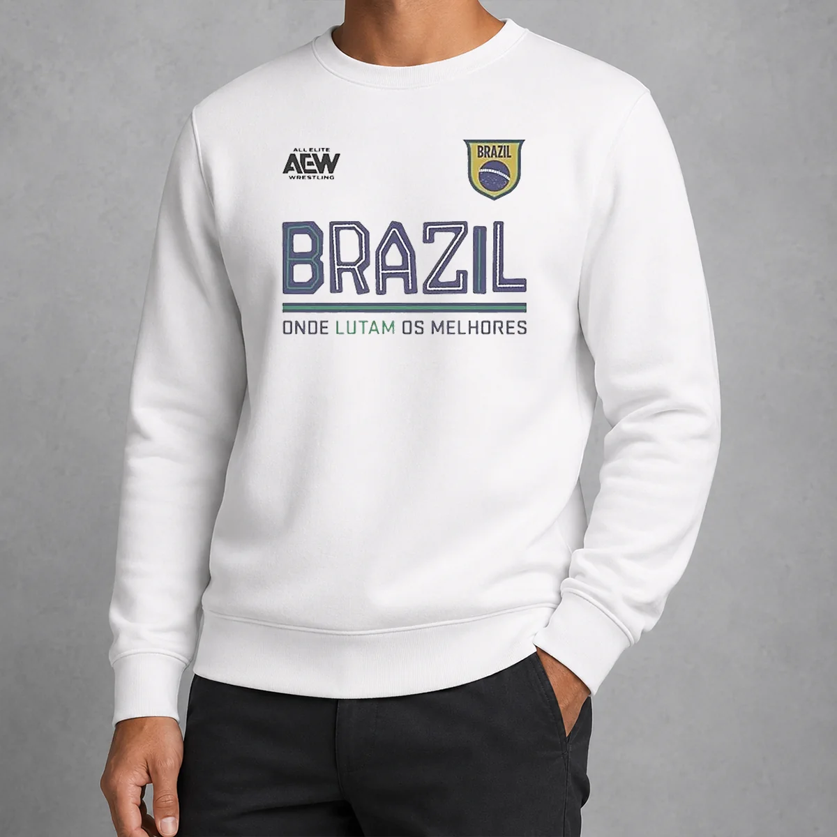 Funny AEW Tournament Soccer Collection Brazil Onde Lutam Os Melhores Sweater