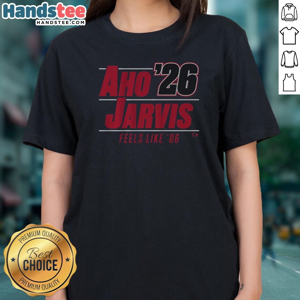 Funny Aho Jarvis '26 Shirt on Ladies Shirt Funny Aho Jarvis '26 Shirt shown as a ladies shirt preview