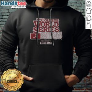 Funny Alabama Baseball 2026 College World Series Hoodie in navy blue with a humorous graphic design.