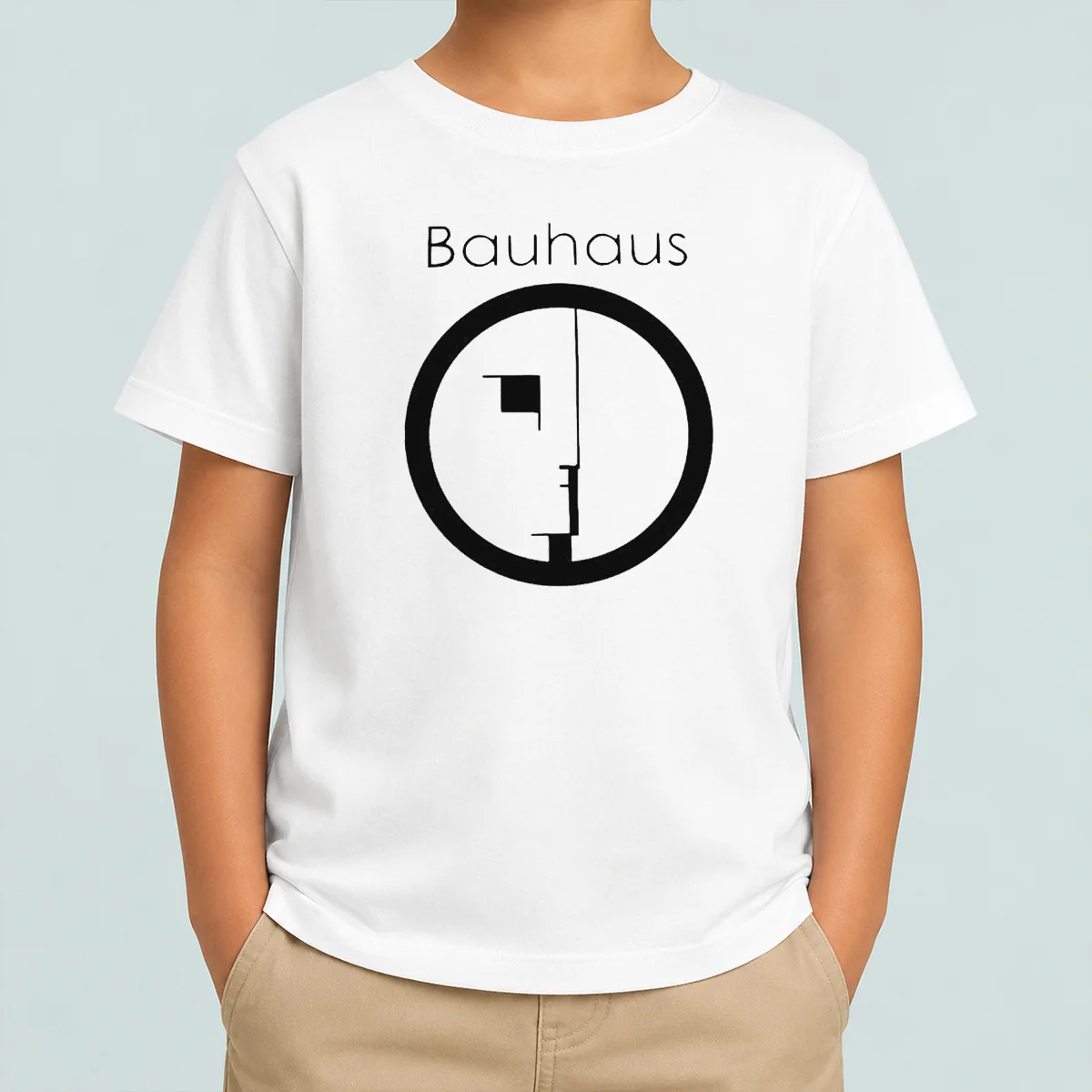 Funny Bauhaus Band Profile Silhouette Symbol Music Band Logo Kids T-Shirt