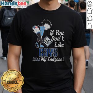 Funny BB Bending Over Tampa Bay Rays If You Don'T Like Rays Kiss My Endzone Shirt on a flat lay background