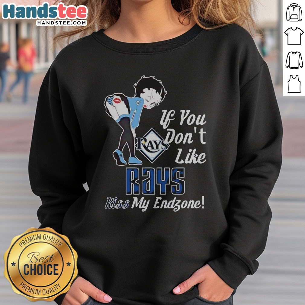 Funny BB Bending Over Tampa Bay Rays If You Don'T Like Rays Kiss My Endzone Shirt on Sweatshirt Funny BB Bending Over Tampa Bay Rays If You Don'T Like Rays Kiss My Endzone Shirt shown as a sweatshirt preview