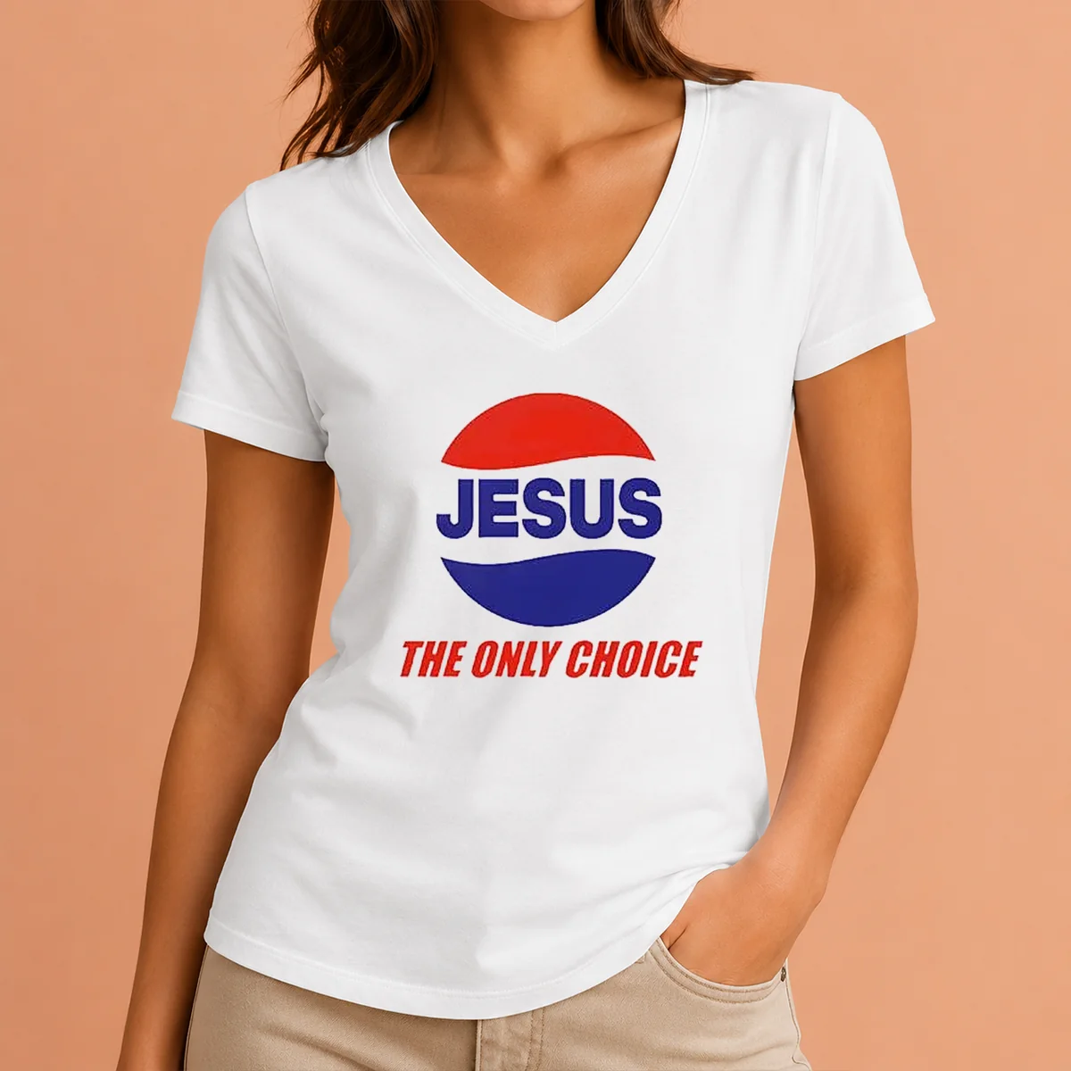 Good Jesus The Only Choice Pepsi V-Neck Shirt Good Jesus The Only Choice Pepsi V-Neck Shirt