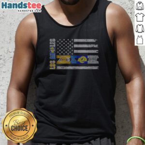 Good Los Angeles Sport Teams Lakers Dodgers Rams Kings American Flag Tank Top