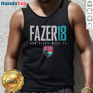 Good San Diego Wave FC Fazer18 Team Logo Graphic Soccer NWSL Apparel Tank top in vibrant colors