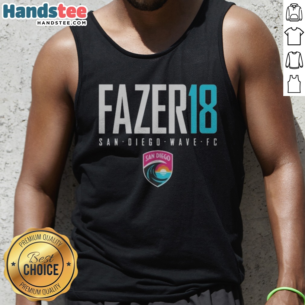 Good San Diego Wave FC Fazer18 Team Logo Graphic Soccer NWSL Apparel Shirt on Tank Top Good San Diego Wave FC Fazer18 Team Logo Graphic Soccer NWSL Apparel Shirt shown as a tank top preview