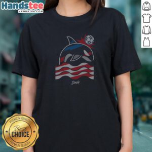 Good Simply Wild Whale Stars And Stripes Soccer Ladies Shirt