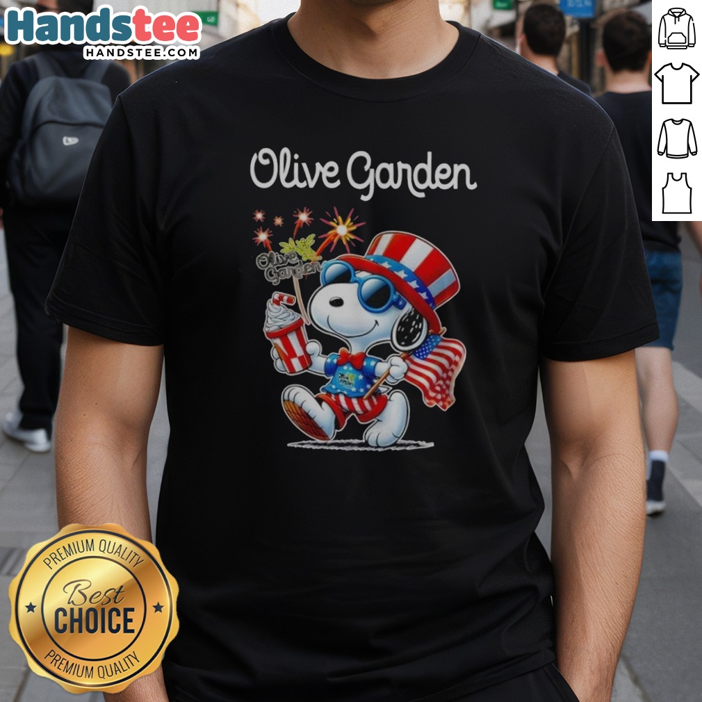 Good Snoopy X Olive Garden Fourth Of July American 250 Years 1776 2026 Fireworks Shirt on Classic Shirt Good Snoopy X Olive Garden Fourth Of July American 250 Years 1776 2026 Fireworks Shirt shown as a classic shirt preview