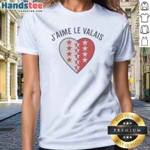 Good Valais Switzerland Canton J'Aime Le Valais Heart Symbol Patriotic Emblem Ladies Shirt
